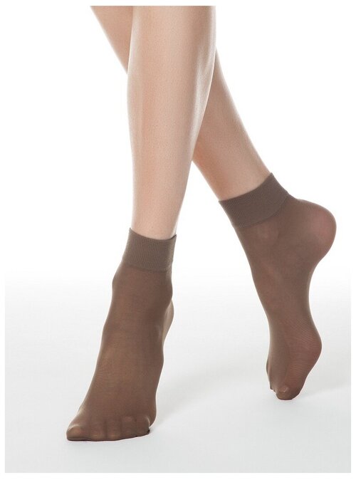 Женские носки Conte elegant, капроновые, 20 den, размер 23-25, коричневый
