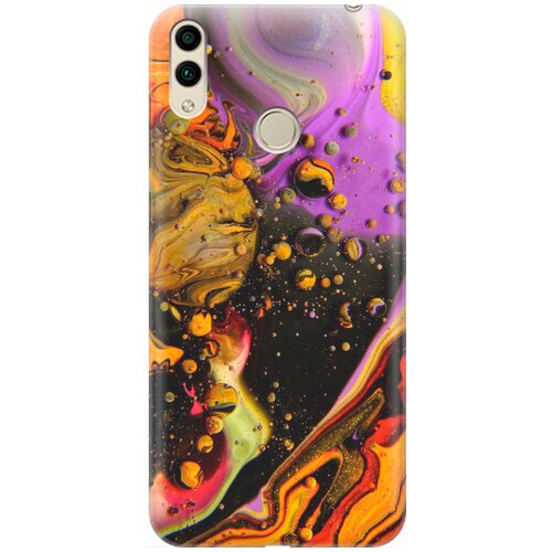 фото Силиконовый чехол на honor 8c / хонор 8с с принтом "разноцветные капли" gosso