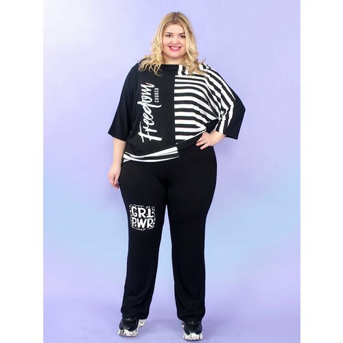 фото Брюки yaber, прямой силуэт, повседневный стиль, размер 60-62, черный