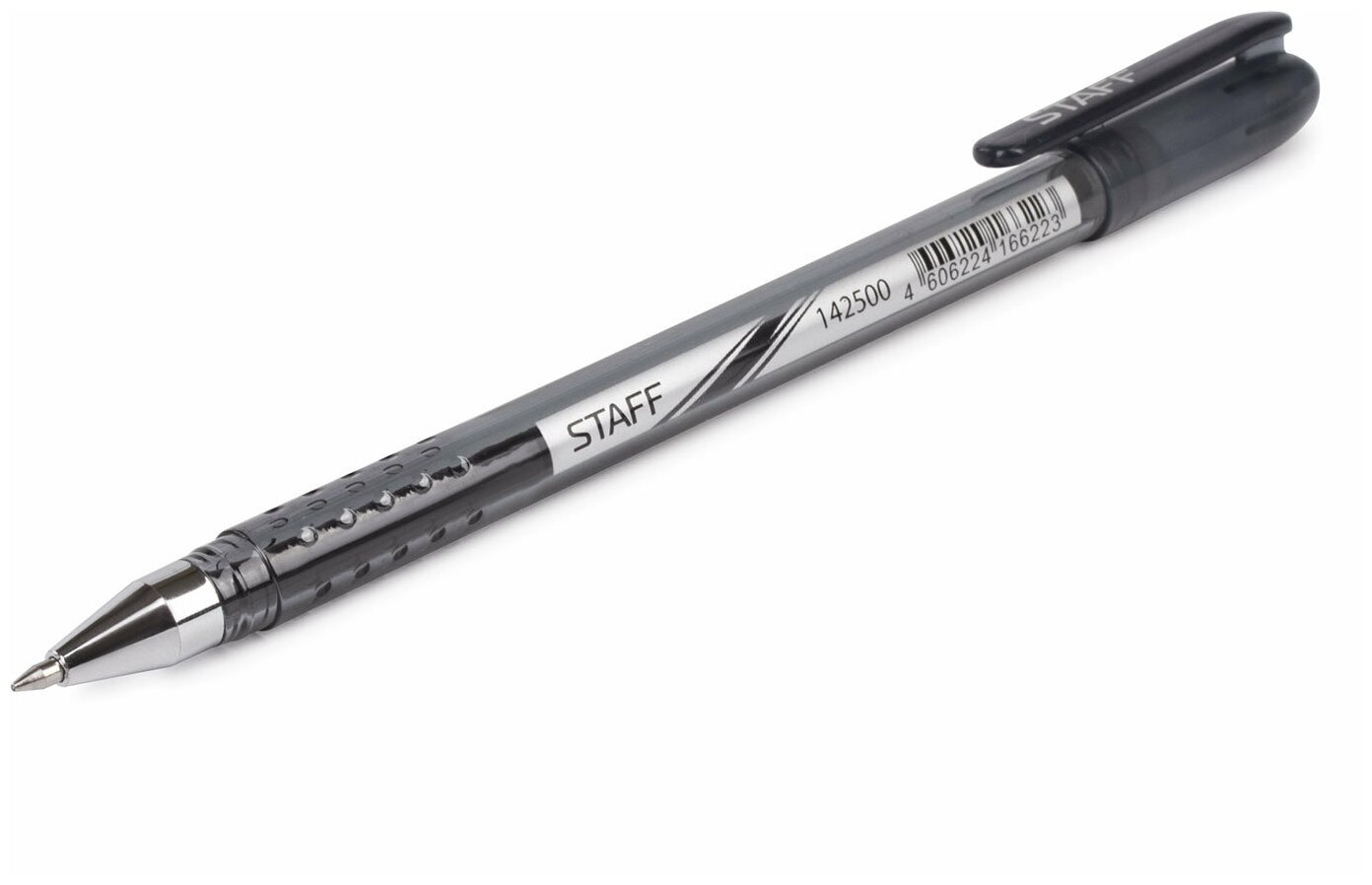 Ручка стираемая гелевая STAFF, корпус черный, хромированные детали, узел 0,5 мм, линия 0,38 мм, черная, 142500