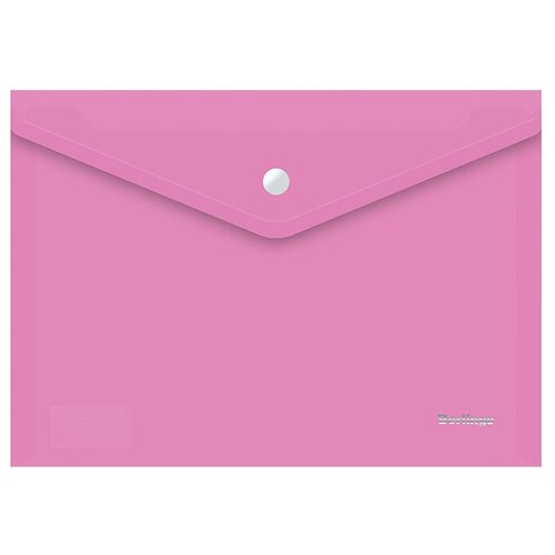 Berlingo Папка-конверт на кнопке Starlight, А4, 180 мкм, прозрачная, пластик, розовый