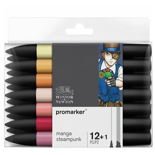 Набор маркеров ProMarker Manga Steampunk 12 цветов + 1 блендер