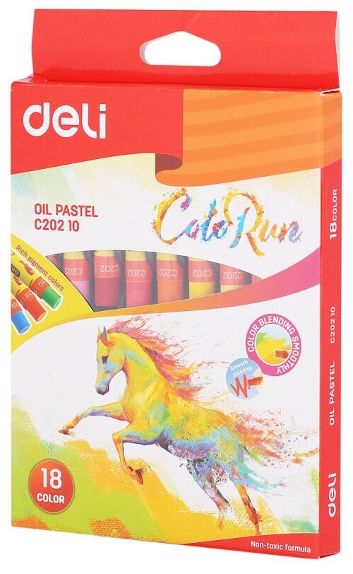 Пастель масляная Deli ColoRun 18 цв/наб EC20210