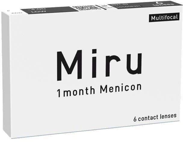 Контактные линзы MIRU 1 Month Multifocal LOW, +2.5, Кривизна 8.6 / Мультифокальные / Ежемесячные 6 шт.