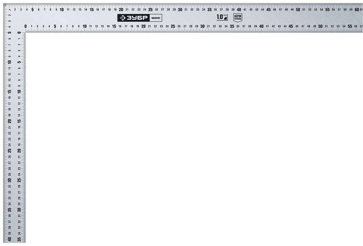 ЗУБР макс 600 х 400 мм цельнометаллический нержавеющий угольник