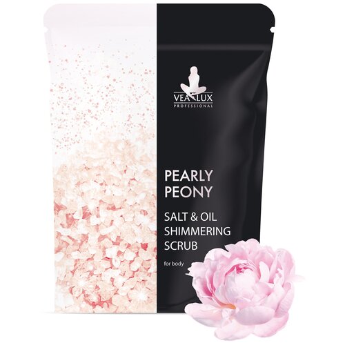 Cкраб-шиммер для тела Pearly Peony перламутровый, с экстрактом пиона и маслом вечерней примулы, 200 г