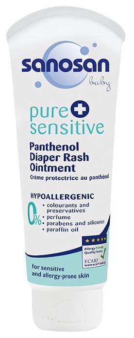 Sanosan Крем Pure + Sensitive с пантенолом 100 мл