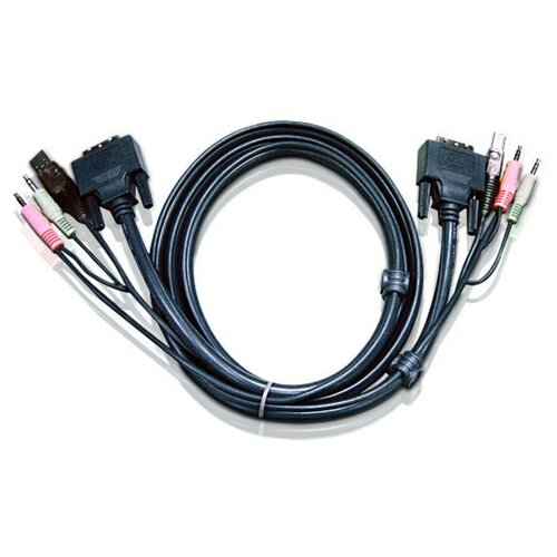 KVM-кабель ATEN 2L-7D03U шнур мон клав мышь usb аудио dvi i single link usb a тип 2xrca dvi i single link usb b тип 2xrca