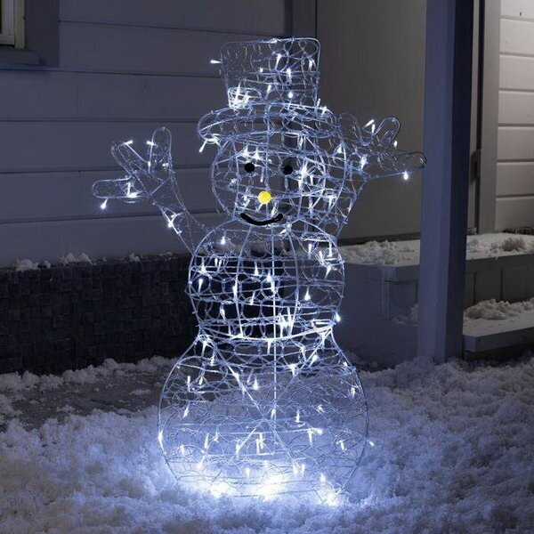 Светодиодная фигура "Снеговик" 65 x 90 x 20 см, металл, 31 В, свечение белое