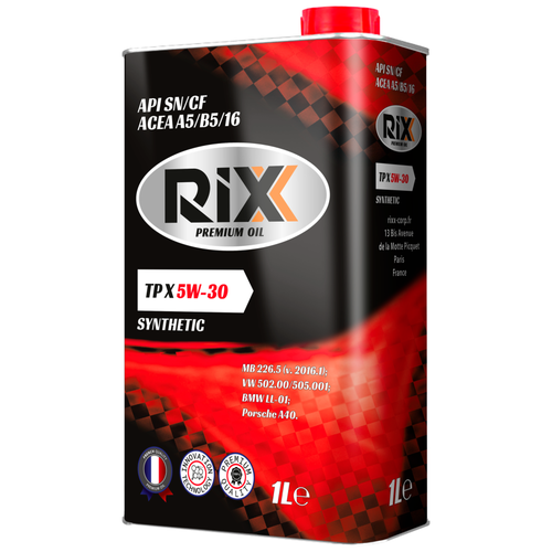 RIXX RX0012TPX Масло моторное 5W-30 RIXX 4 л синтетическое TP X 5W-30 SN/CF A3/B4 1шт