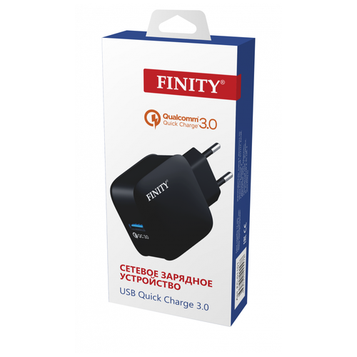 фото Блок питания usb (сзу) finity ft-03 energon, qc 3.0, покрытие soft-touch, 1xusb, 2.4a, цвет: черный