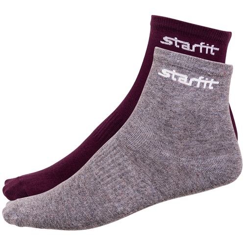 фото Носки средние starfit sw-206, бордовый/серый меланж, 2 пары (39-42)
