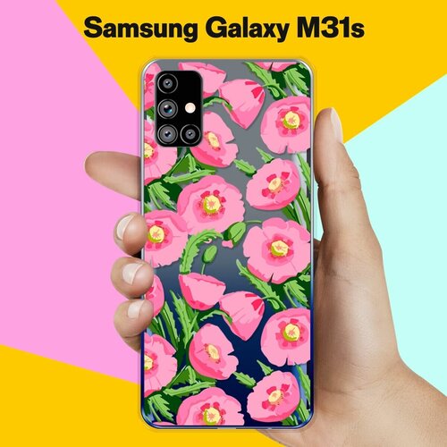 Силиконовый чехол Узор из цветов на Samsung Galaxy M31s силиконовый чехол узор из ёжиков на samsung galaxy m31s