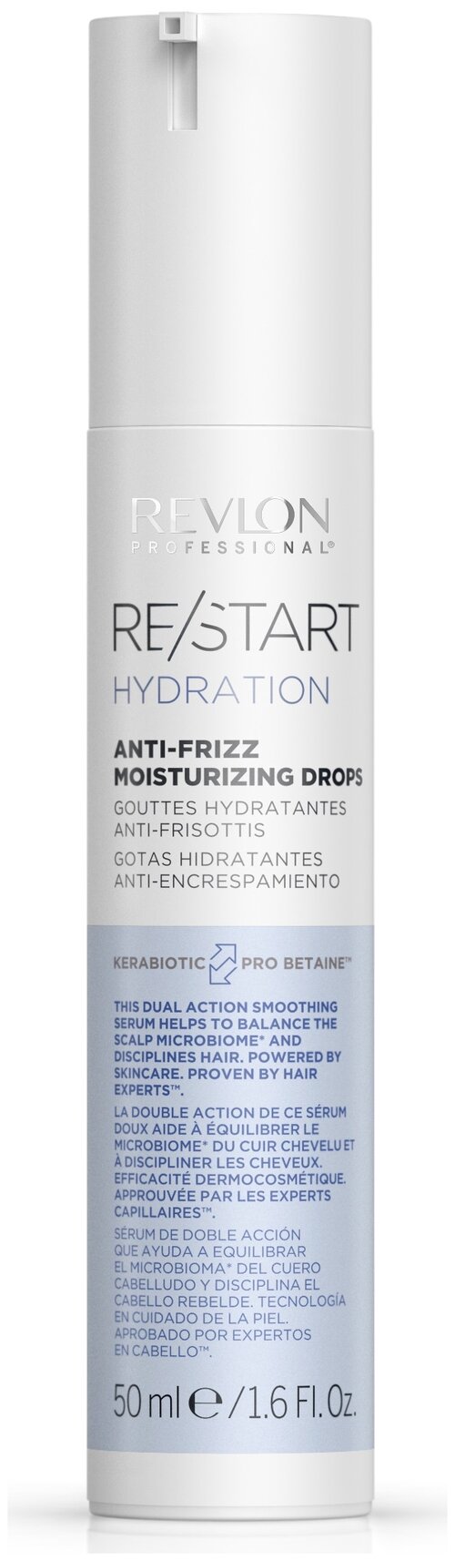 Revlon Professional Restart Капли увлажняющие для смягчения волос Anti-frizz Moisturizing Drops, 90 г, 50 мл, бутылка