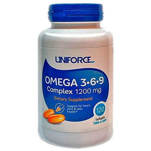 капсулы uniforce omega 3 6 9 1200 mg 120 шт Uniforce Omega 3-6-9 1200 mg 120 капс.