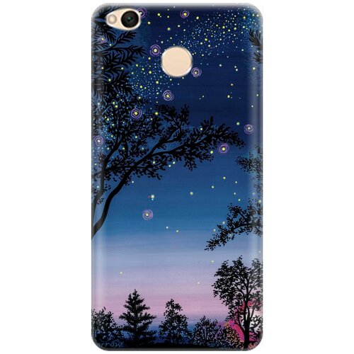 фото Силиконовый чехол на xiaomi redmi 4x / сяоми редми 4х с принтом "деревья и звезды" gosso