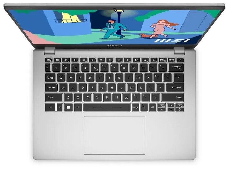 Ноутбук MSI Modern 14 C12M, Core i5-1235U 1.3 GHz/14" FHD (1920*1080)/8GB/512GB M.2 PCIe SSD/Iris Xe Graphics/Urban Silver/Win11Home