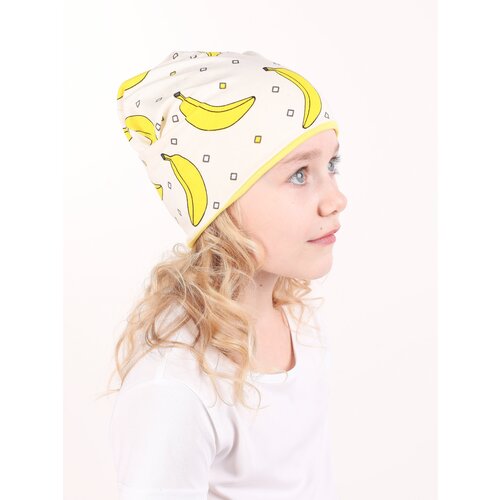 фото Шапка бини anru, белый, желтый