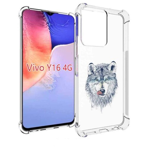 Чехол MyPads голодгый волк для Vivo Y16 4G/ Vivo Y02S задняя-панель-накладка-бампер