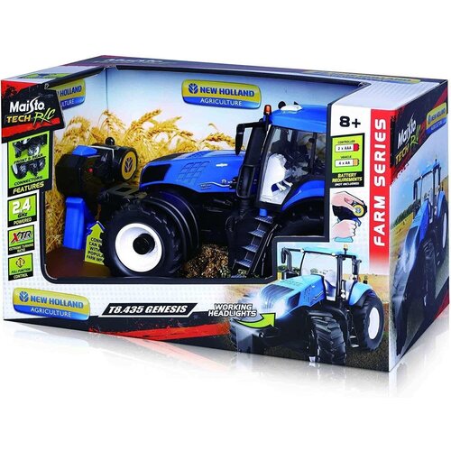 Модель на Р/У MAISTO TECH Трактор New Holland T8.435 Genesis со снегоочистителем 82722