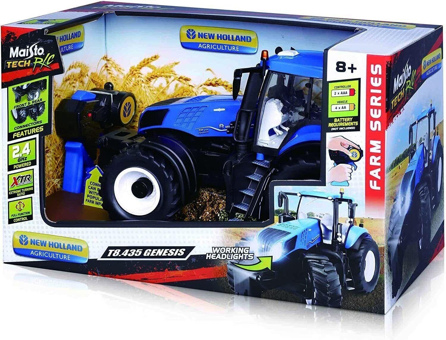 Модель на Р/У MAISTO TECH Трактор New Holland T8.435 Genesis со снегоочистителем 82722