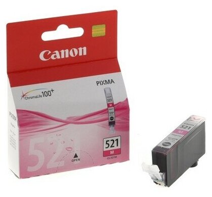 Картридж CANON CLI-521 Картридж CANON CLI-521 Magenta для PIXMA iP3600, iP4600, iP4700, MP540, MP550, MP560, MP620, MP630, MP640, MP980, MP990, MX860 2935B004