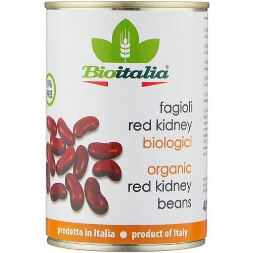 Фасоль Bioitalia красная, жестяная банка, 400 г