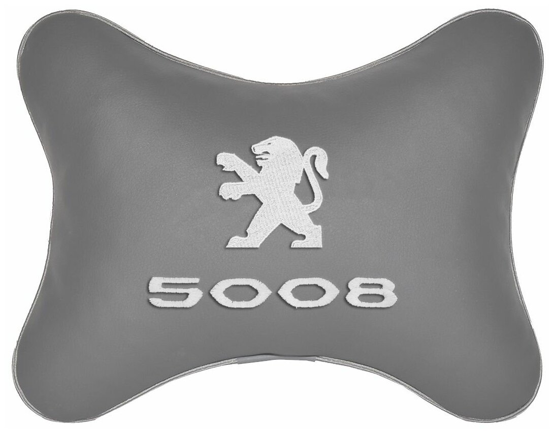 Подушка на подголовник автомобильная серая экокожа PEUGEOT 5008