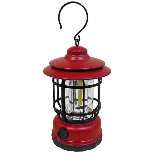 Лампа кемпинговая со встроенным аккумулятором и регулировкой яркости (прмт-103286) красная