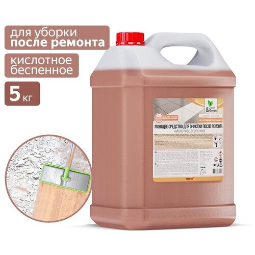 Средство для очистки после ремонта (кислотное, беспенное) 1 л Clean&Green CG8042