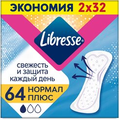 Libresse прокладки ежедневные DailyFresh Plus Normal, 1 капля, 64 шт.