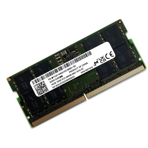 Оперативная память DDR5 16Gb 4800 Mhz Micron PC5-4800B So-Dimm MTC8C1084S1SC48BA1 для ноутбука