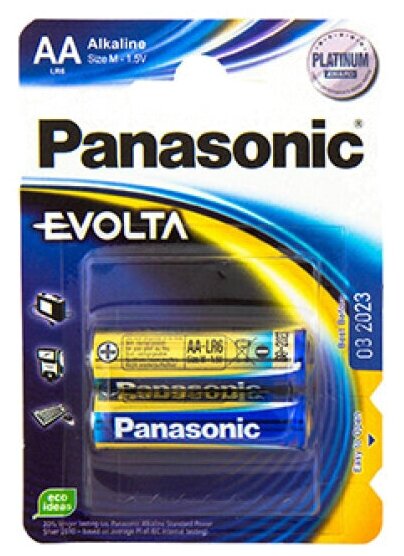 Щелочная батарейка LR6 AA Evolta 1.5В бл/2 Panasonic 5410853044758