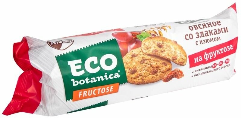 Печенье Eco-Botanica Овсяное со злаками и изюмом на фруктозе 280г Рот Фронт - фото №8