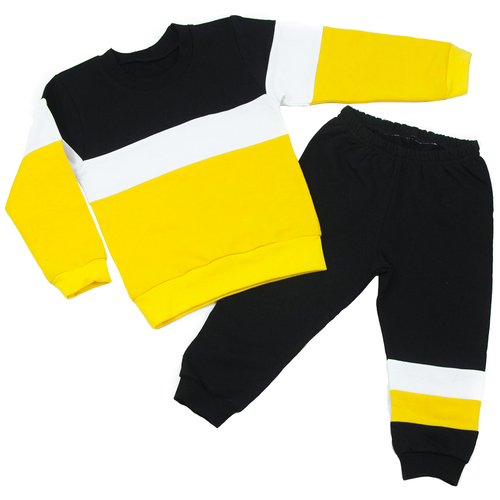 Костюм алиса, размер 98, черный/белый/желтый