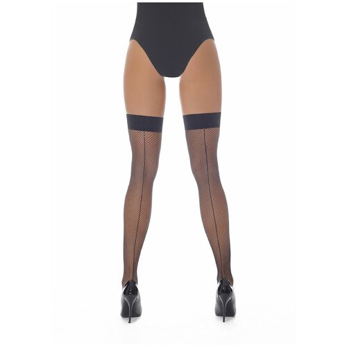 Чулки  Bas Bleu Gloria, 20 den, в сетку, размер 4, черный
