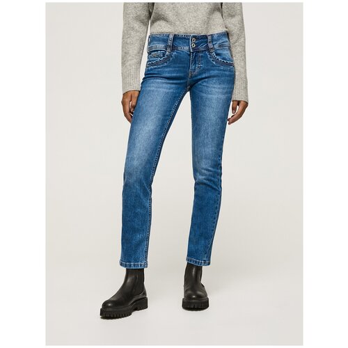 джинсы для женщин, Pepe Jeans London, модель: PL204159MF32/32, цвет: голубой, размер: 32/32