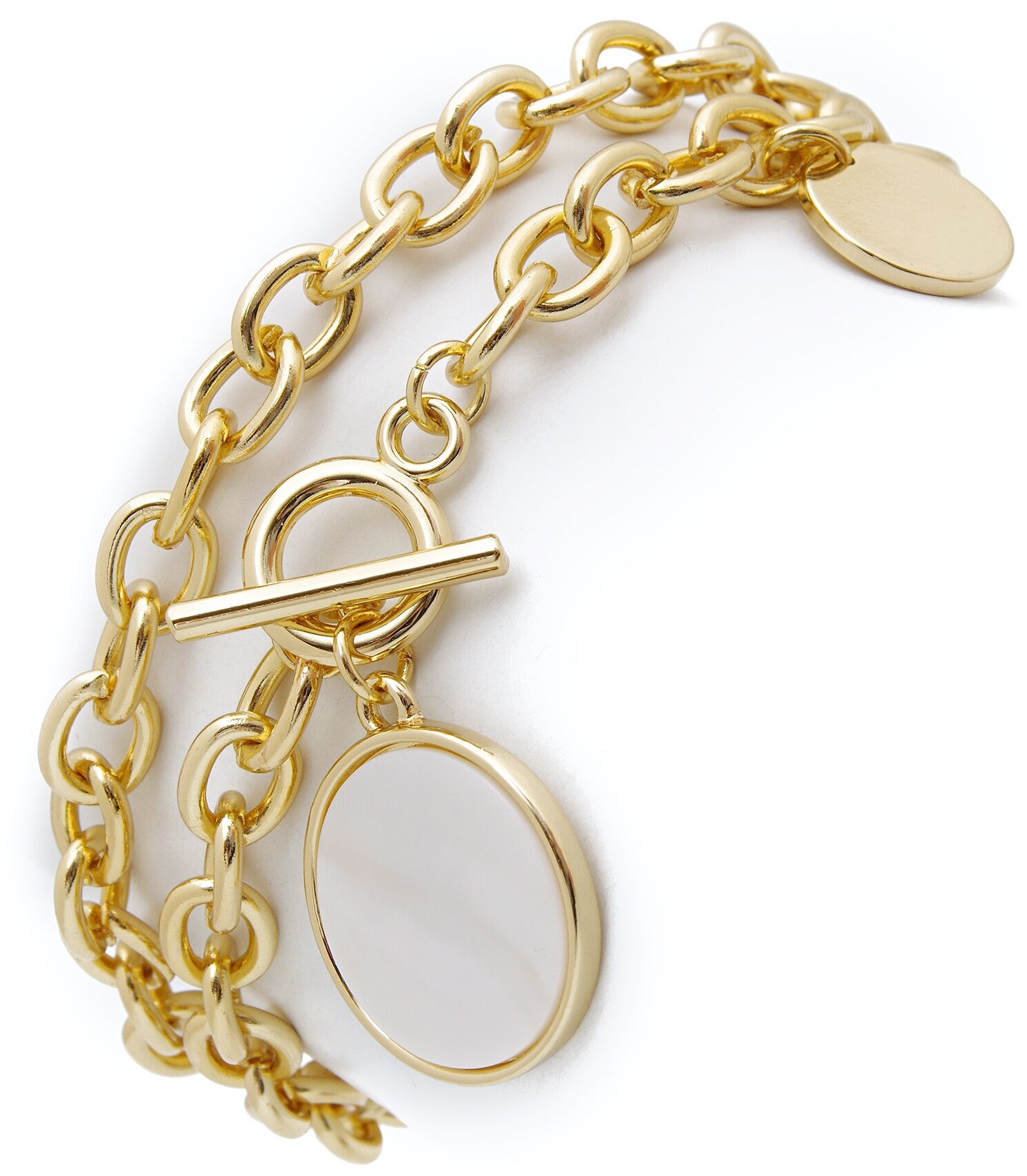 Цепь ЖемАрт, длина 45 см, золотой, белый — фото 1