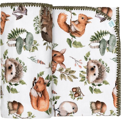 фото Пеленальное одеяло трикотажное adam stork 85x100 см forest babies