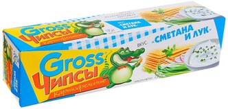 Чипсы Gross картофельные со сметаной и луком, 80 г