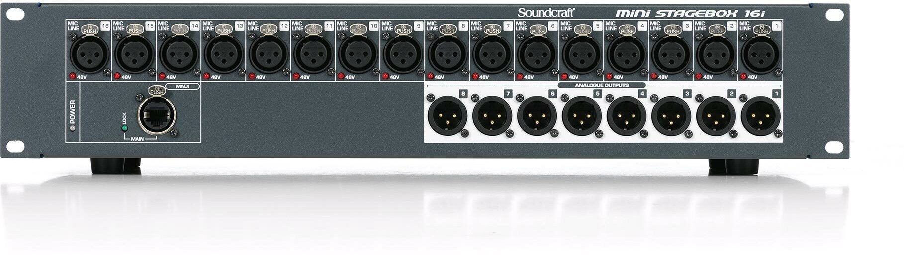 Soundcraft MSB-16i коммутационный блок для микшерных консолей, 2U, 16 аналоговых входов и 8 выходов, питание 100-240 В, карта MADI Cat5 для пультов Ex