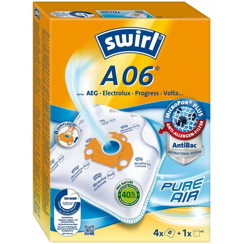Swirl Пылесборники A06, белый, 4 шт. мешки пылесоса electrolux 9002565464 es49