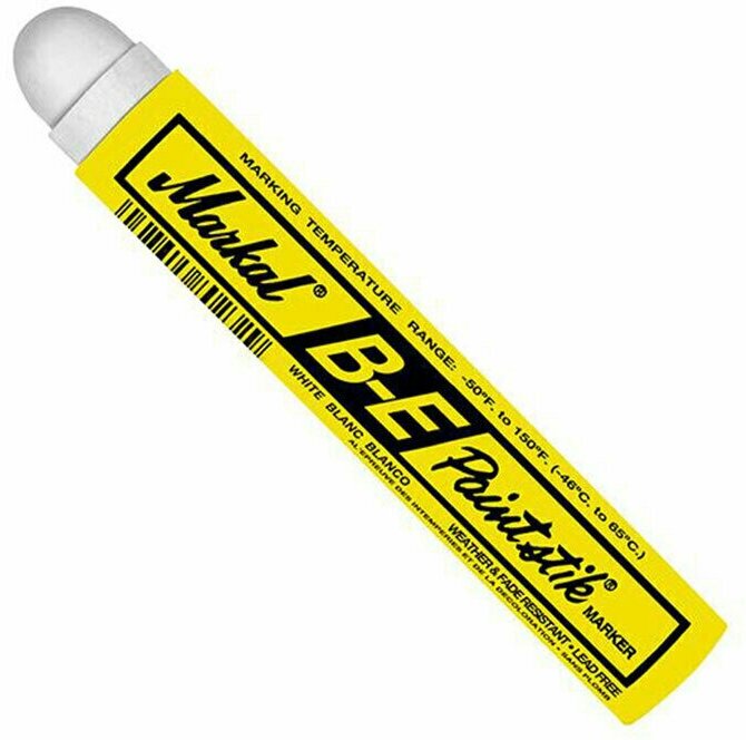 Твердый маркер-краска Markal B-E Paintstik, для шероховатых поверхностей, от -46 до +66C, 17 мм Белый