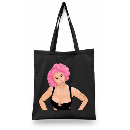 фото Сумка-шоппер унисекс каждому своё "ники минаж/nicki minaj/певица" черная
