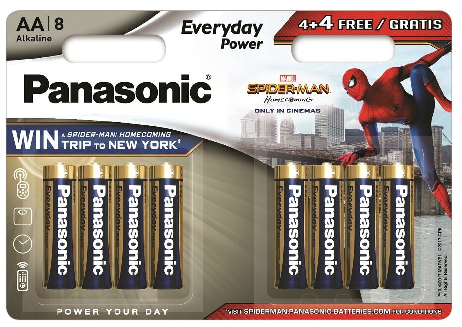 Батарейки Panasonic Everyday Power AA щелочные 8 шт
