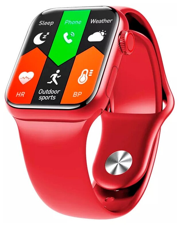 Смарт-часы Smart Watch M16 Plus спортивные с активным колесиком / модель 2021 / красный