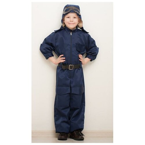 фото Костюм военного бока "летчик", комбинезон, ремень, шлем, очки, 3-5 лет, рост 104-116 см