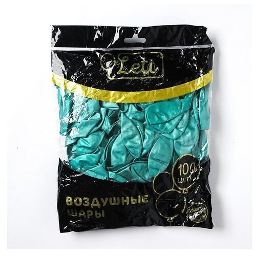 фото Шар латексный 9" "хром", металл, набор 100 шт, цвет зеленый 4986398 leti