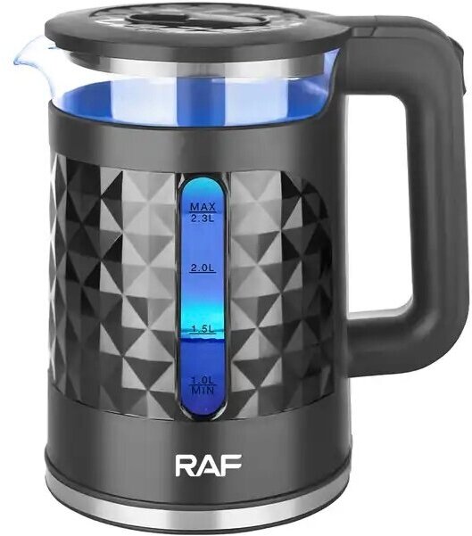 Чайник электрический RAF R-7896, 2.3 Л, черный, с подсветкой
