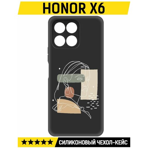 Чехол-накладка Krutoff Soft Case Уверенность для Honor X6 черный чехол накладка krutoff soft case уверенность для honor x8 5g черный